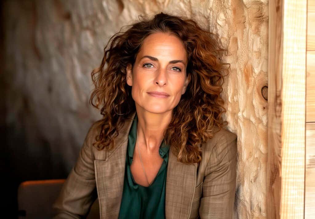 Portrait of a confident, sophisticated female founder — representing an ideal client for MARK, a premium brand and AI strategy consultant. Captures the essence of a creative leader ready to build legacy through intentional branding, content systems, and future-facing strategy.
